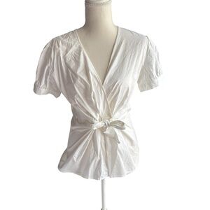 Katherine New York white wrap blouse 🤍